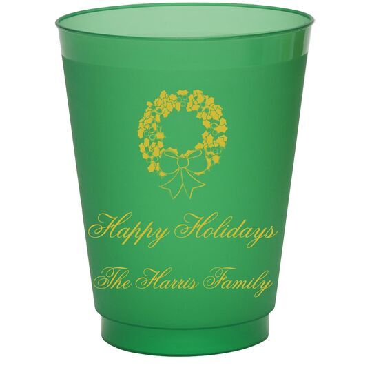 Traditional Wreath Colored Shatterproof Cups